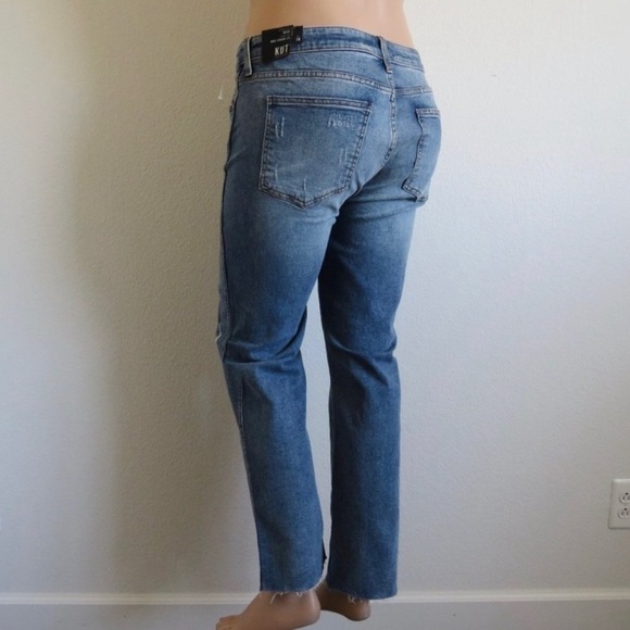 KUT from the KLOTH Jeans Distressed Reese FAB AB Ankle Straight Plus Size 16 NWT - Picture 2 of 4
